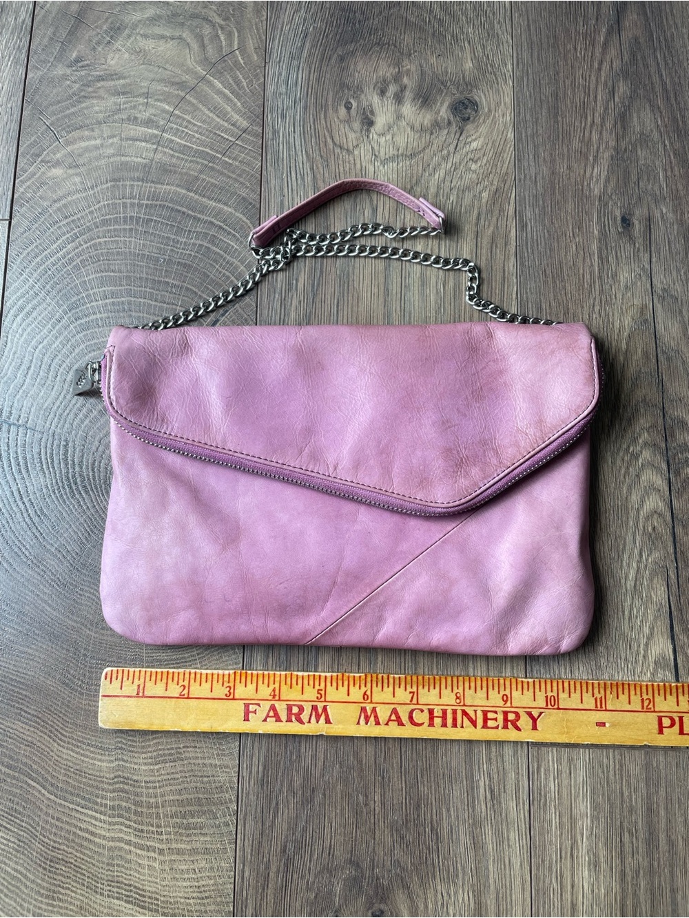 HOBO International Daria Convertible Chain Strap Crossbody Bag Pink Leather